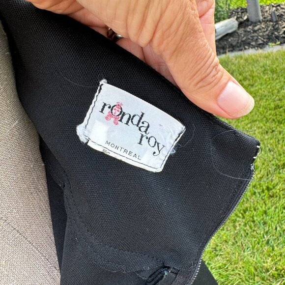 Vintage 70s Maxi Dress Black V-Neck Empire Waist Witchy Halter Gown - Picture 10 of 13